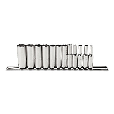 Torqueplus 12-Piece Metric Deep Socket Set, 1/4 in., 6-Point
