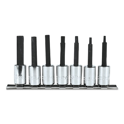 Set of 7 sockets with hexagonal tip, with 1/2 inlet.