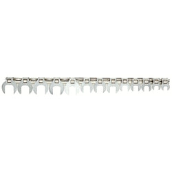 16-piece metric crowfoot wrench bit set, metric, with 3/8" drive
