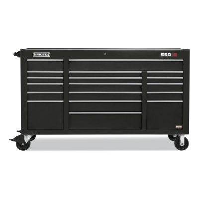 550E Electric Workstation Rolling Tool Cabinet, 67" W x 25-1/4" D x 41" H, 18 Drawers, Bright Blue