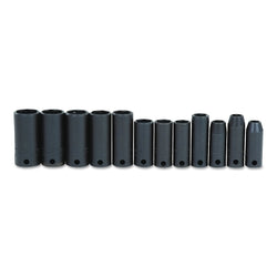 Torqueplus Metric 12-Piece Deep Impact Socket Set, Thin Wall, 3/8 in, 6 Point