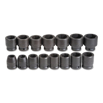 Impact socket set, 15 pieces, 3/4 in., 6-point