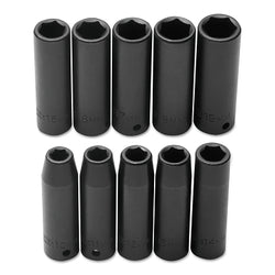Torqueplus 10-Piece Metric Deep Impact Socket Set, 1/2 in., 6 Point
