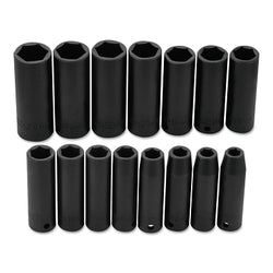 Torqueplus 15-Piece Metric Deep Impact Socket Set, 1/2 in., 6 Point