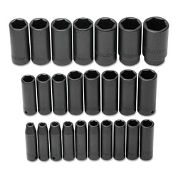 Torqueplus 25-Piece Metric Deep Impact Socket Set, 1/2 in., 6 Point