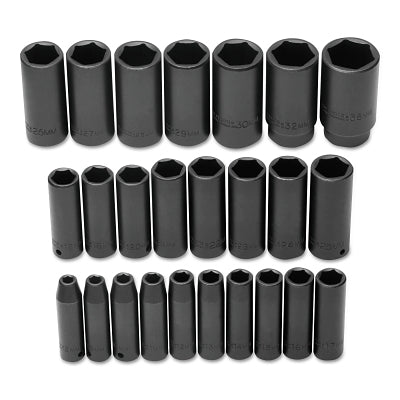 Torqueplus 25-Piece Metric Deep Impact Socket Set, 1/2 in., 6 Point