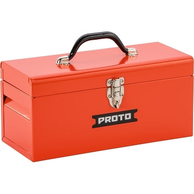 General purpose toolbox, double latch, 26" x 8-1/2" x 9-1/2", steel, red
