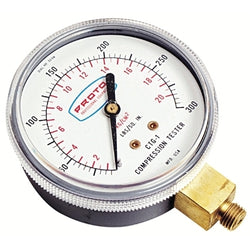 2 1/2 in. compression gauge (PSI/Metric), 300 psi (tension), 18 mm, flexible hose