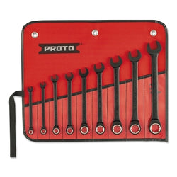 10-piece non-reversible combination wrench set, spline, metric