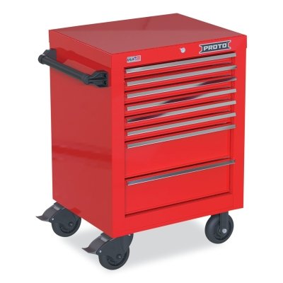 Gabinete con ruedas 540SS, 68 cm de ancho x 57 cm de profundidad x 98 cm de alto, 8 cajones, deslizamiento suave, rojo brillante