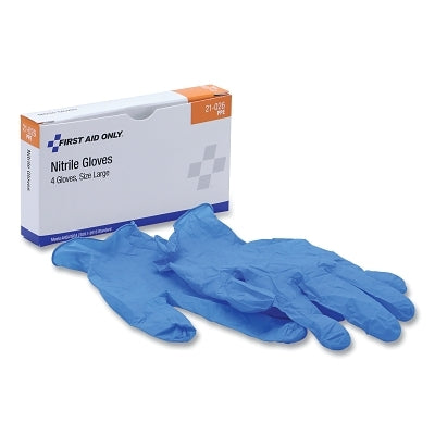 Large, blue nitrile examination gloves