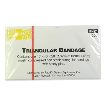 Triangular bandage, with 2 safety pins, 40 inches wide, 56 inches long, fabric