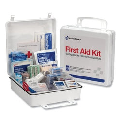 Botiquín de primeros auxilios ANSI para 50 personas, caja de metal, color blanco