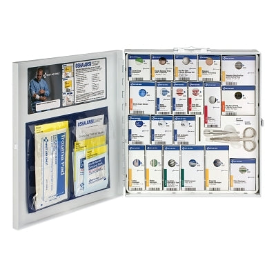 Botiquín de primeros auxilios SmartCompliance para 50 personas, sin medicamentos, estuche de plástico, montaje en pared