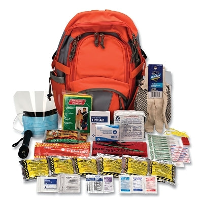 Mochila de preparación para emergencias, 3 días, naranja, tejido grueso