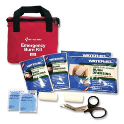 Improved burn kit, made of fabric, portable