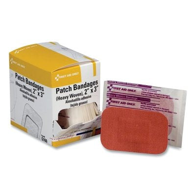 Thick woven fabric bandage, 2 inches wide x 3 inches long, 18 units per box