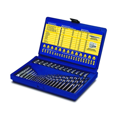 Juego de extractor de tornillos y brocas, EX-1 a EX-6, de 1/8" a 1/2", estuche rígido