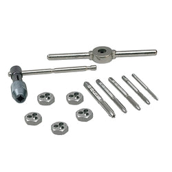 12-piece set of machine screws/fractional taps and hex dies