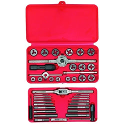 41-piece set of fractional taps/machine screws and hex dies