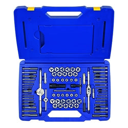 76-piece set of taps and dies for hexagonal, fractional, and metric threads