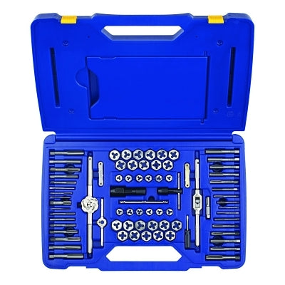 76-piece set of taps and dies for hexagonal, fractional, and metric threads