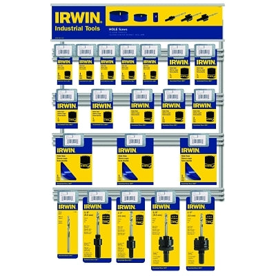 40-piece set of hole saws and mandrels for display