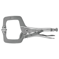 Locking C-clamps with swivel pads, 3-7/8 inch jaw, 11 inches long