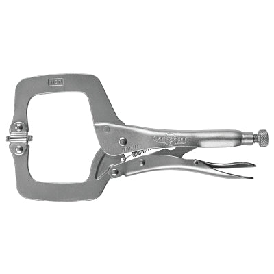 Locking C-clamps with swivel pads, 3-7/8 inch jaw, 11 inches long