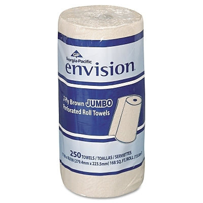 Envision Perforated Paper Towels, 11 x 8 4/5, Brown, 250 Roll