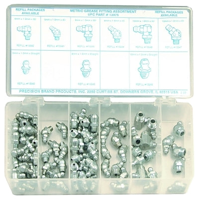 Assorted metric grease fittings, 100 per set