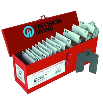 Kit surtido de cuñas ranuradas, 3 x 3 pulgadas, 0,001-1/8 pulgadas de grosor, surtido completo