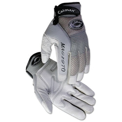 Guantes de mecánico 2970 de piel de ciervo con protección acolchada en los nudillos, talla extra pequeña, color gris