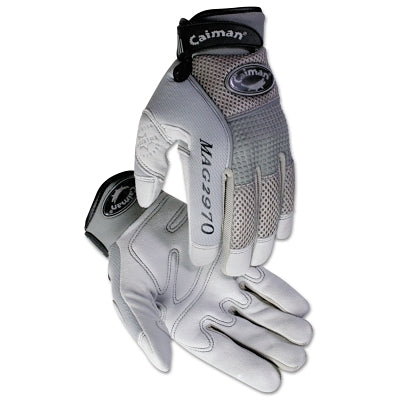 Guantes de mecánico 2970 de piel de ciervo con protección acolchada en los nudillos, talla extra pequeña, color gris