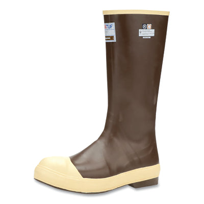 Legacy XTRATUF® 15-inch boot, size 4, latex neoprene, brown/tan, flat toe, uninsulated