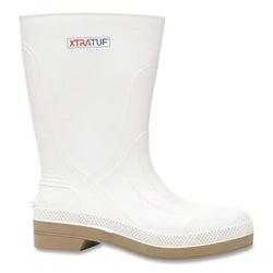 Shrimp boots, 11 inches high, size 13, rubber, white