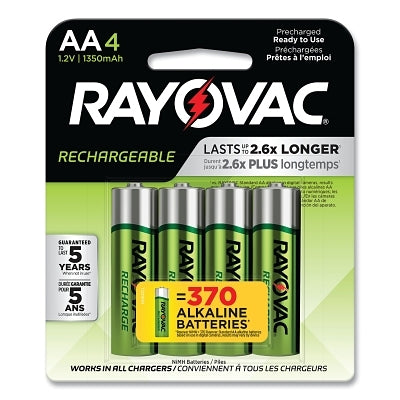 Rechargeable nickel-metal hydride battery, AA, 1.2V