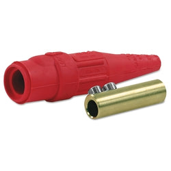 Cam-Lok F series single-pole plug, double fixing screw, female, capacity 4/0, black