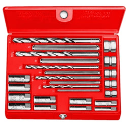 Screw extractor set, drill bits 1 to 5, extractors 1 to 5, drill guides models 921 to 1821