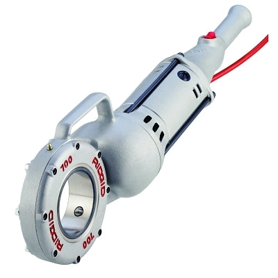 Roscadora manual/motorizada modelo 700, para tapa de tubería de 1/8" a 2", 115 V, con estuche, cabezales de roscado NPT y brazo de soporte