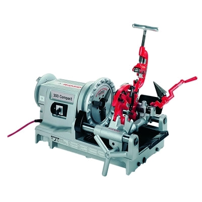 Compact threading machine model 300, pipe cap from 1/2" to 2" (NPT), hammer chuck, stand included, 52 RPM