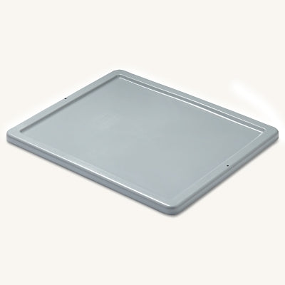 Lids for stackable and nestable pallet boxes, 19 3/4 inches x 23 3/4 inches x 1 inch, gray