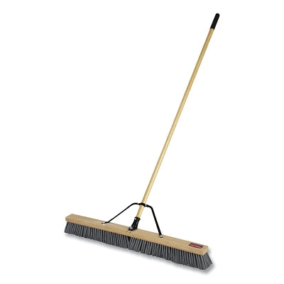 Push broom, 36 inches long, wood, 3-inch long bristles, polypropylene