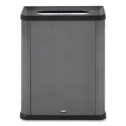 Contenedor decorativo Elevate™, 23 galones, metal, gris oscuro perlado, vertedero