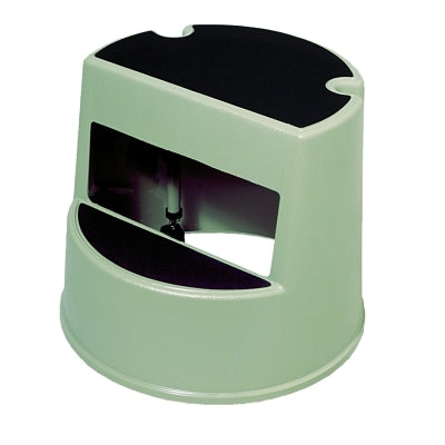 Mobile stool with step, 13" high x 16" diameter 2523-BK