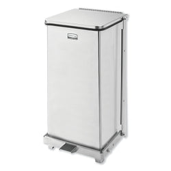 Defenders® Square Stepped Can, 6.5 Gallons, Metal, Stainless Steel