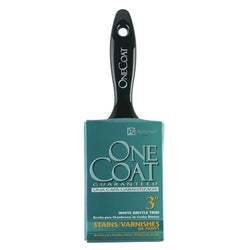 Cepillo de porcelana blanco One Coat™ para molduras y paredes, 22 mm de grosor, 10 cm de ancho, mango de madera lijada estilo cola de castor