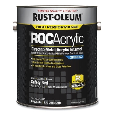 ROCAcrylic 3800 Direct to Metal Acrylic Enamel, 1 Gallon, Safety Red, Gloss Finish