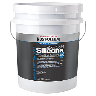 Commercial Roof Silicone Coating 995, Bright White, 4.75 Gallons