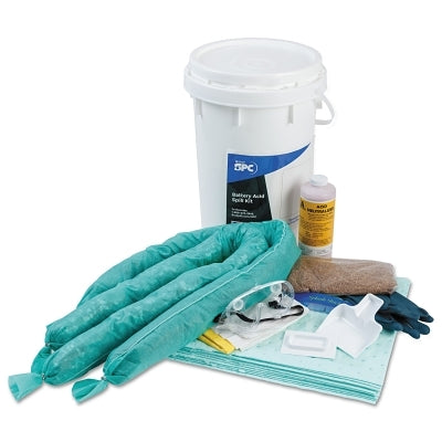 Kit especial para derrames de ácido de batería, tambor de 6,5 galones, absorción de 4,5 galones